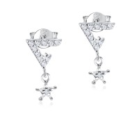 Charming CZ Stone Silver Ear Stud STS-5102